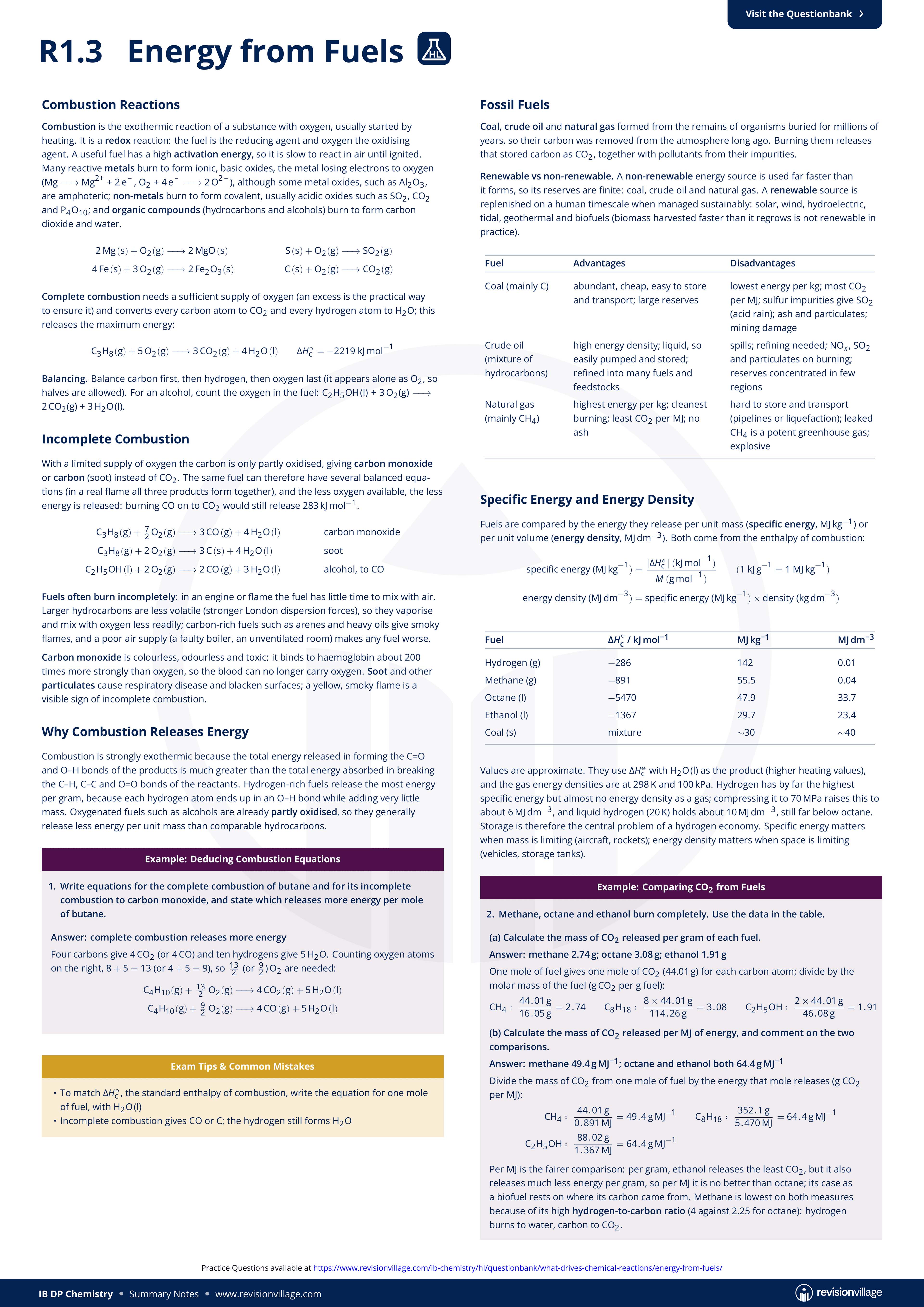 R1.3 - Energy from Fuels